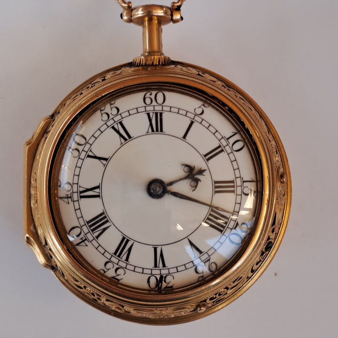 John Ellicott and George Micheal Moser pair cased cased gold half quarter repeater pocket watch (sold)