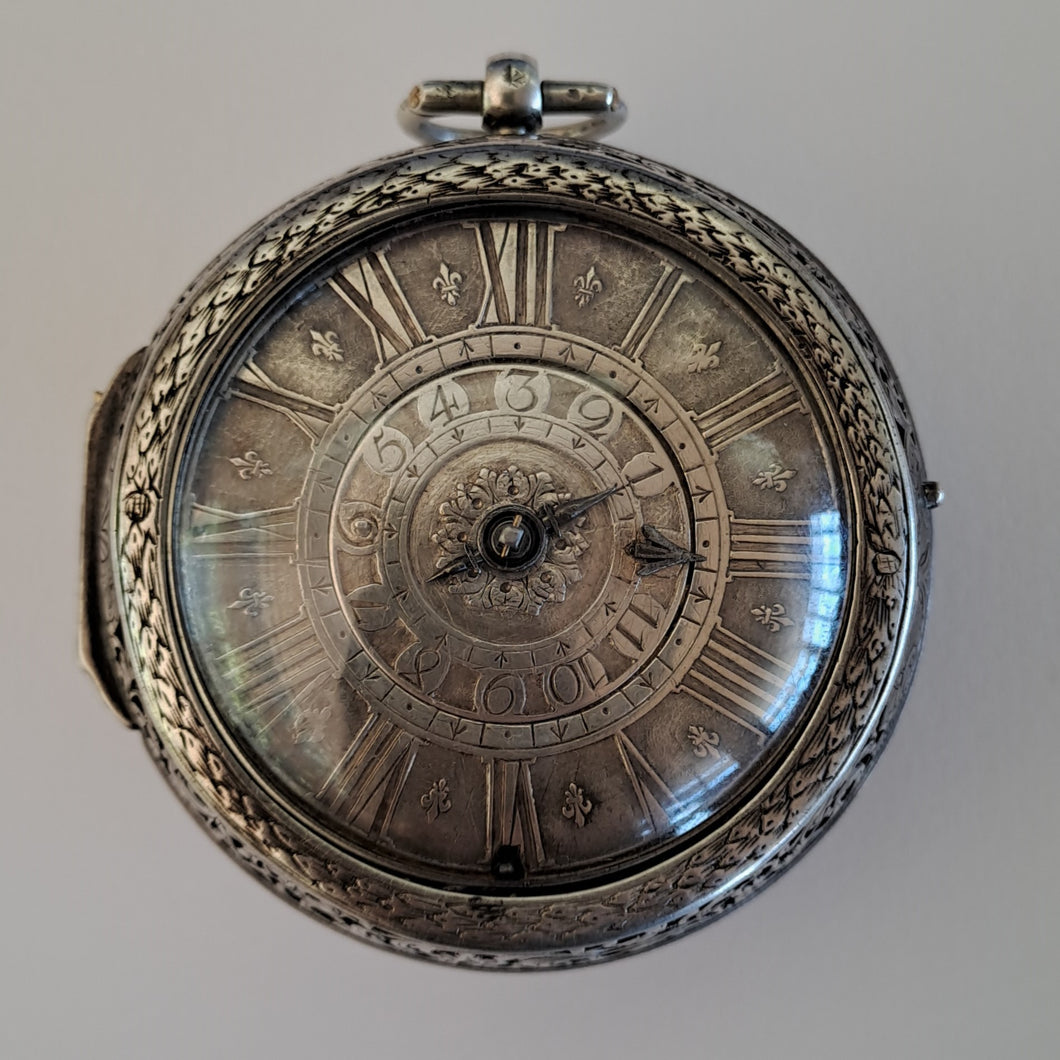 pre-hairspring verge pocket watch with self striking and alarm circa 1670 (sold)