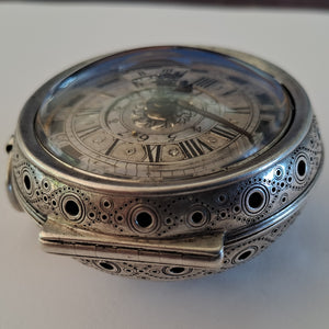 large fine verge fusee pocket watch with alarm circa 1710 (SOLD)