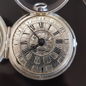 A large silver pair cased verge pocket watch by Peter Garon (sold out)