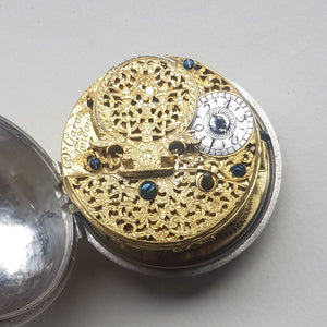 A large silver pair cased verge pocket watch by Peter Garon (sold out)