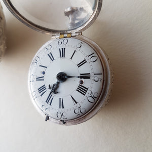 A silver pair cased quarter repeating silver pocket watch circa 1720 (sold out)