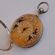 Load image into Gallery viewer, silver french quarter repeating verge pocket watch with jaquemarts or automaton (sold)