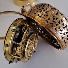 Load image into Gallery viewer, pair cased gold quarter repeating pocket watch by Burton London circa 1720 (sold)