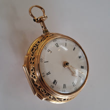 Load image into Gallery viewer, pair cased gold quarter repeating pocket watch by Burton London circa 1720 (sold)