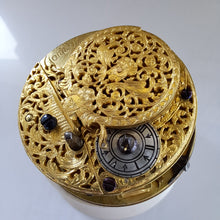 Load image into Gallery viewer, very fine silver pair cased sun and moon verge fusee pocket watch circa 1700 (sold)