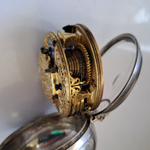 Load image into Gallery viewer, very fine silver pair cased sun and moon verge fusee pocket watch circa 1700 (sold)