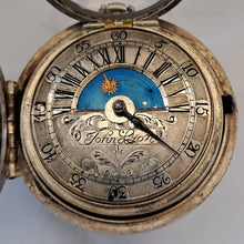 Load image into Gallery viewer, very fine silver pair cased sun and moon verge fusee pocket watch circa 1700 (sold)