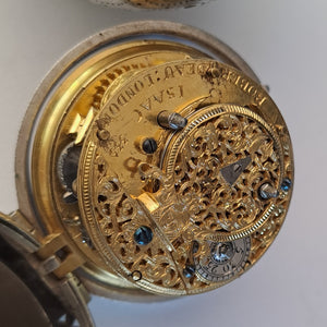 large fine verge fusee pocket watch with alarm circa 1710 (SOLD)