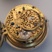 Load image into Gallery viewer, large fine verge fusee pocket watch with alarm circa 1710 (SOLD)